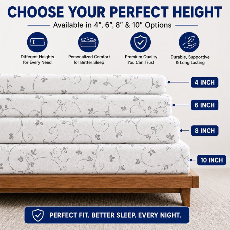 6-Inch High-Density Cooling Gel Memory Foam RV Mattress Replacement, Medium Firm, Camper Vans, 72" X 36", 72" x 36", 6"