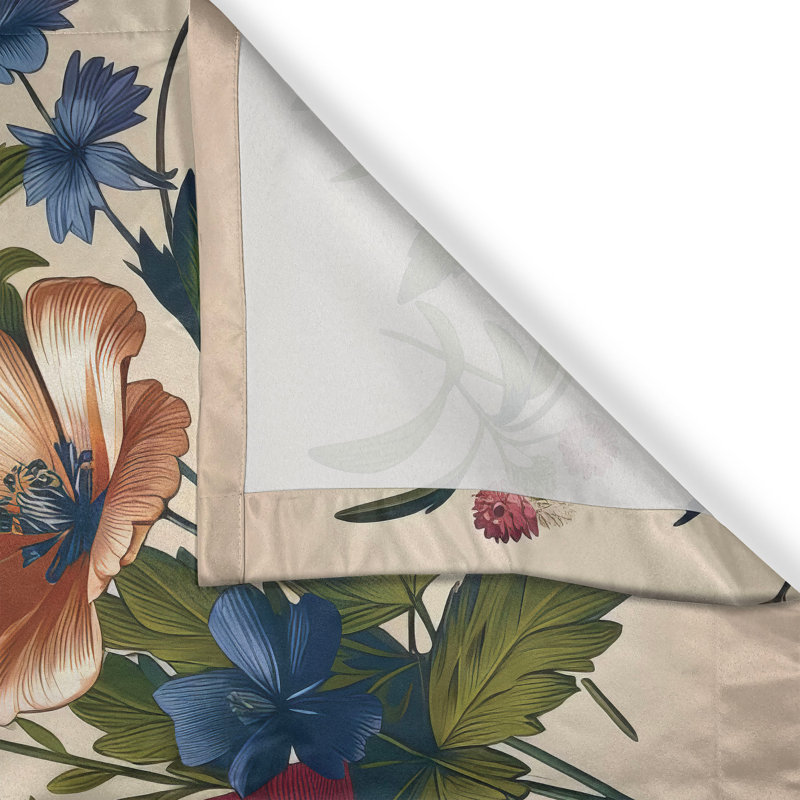 Floral Kitchen Curtain, 55" W x 36" L