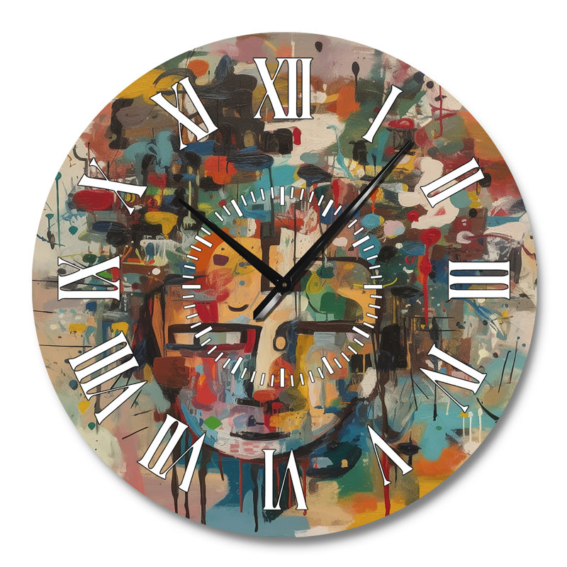 Abstract Face II - horloge murale, Grand