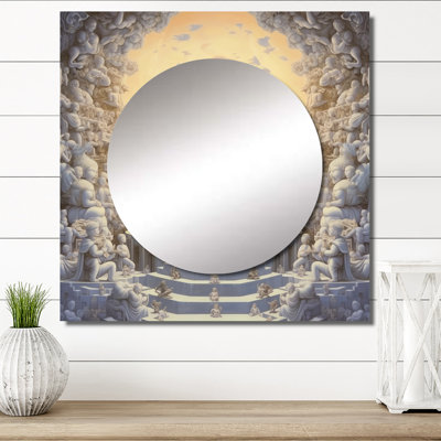 Lewendal - Décoration murale miroir bouddhiste carré pour chambre à coucher