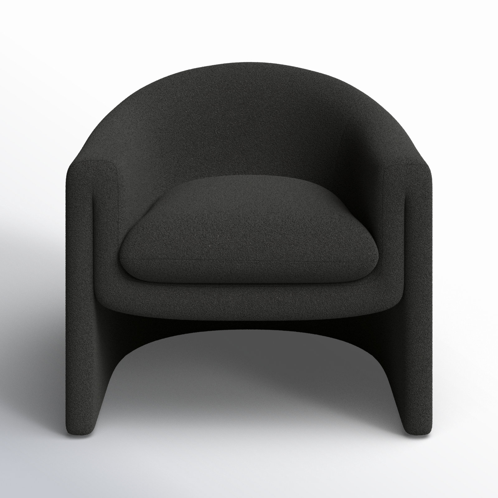 Pollman Upholstered Barrel Chair, Black Boucle