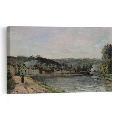 The Seine At Bougival, 1871 Impressionist Abstract Contemporary City Landscape Wall Art Print by Camille Pissarro - 1 Piece Wrapped Canvas Wall Art