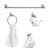 5-Piece All-In-One Nickel Bathroom Kit With 23" 3-Light Vanity Light And Clear Frosted Glass Shades