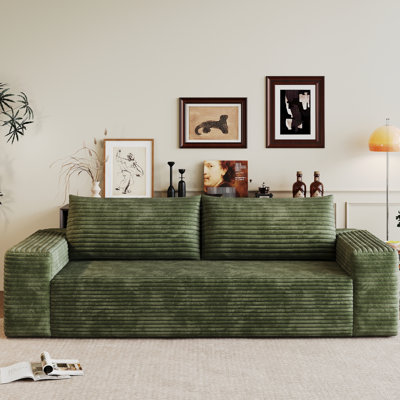 71" 3 - Seat Corduroy Fabric , Skin And , High Density Sponge, Ideal For Living Room Apartment, No Assembly, Comfortable Reading Deep In , Cotton, Foam, Ergonomic Posture Support