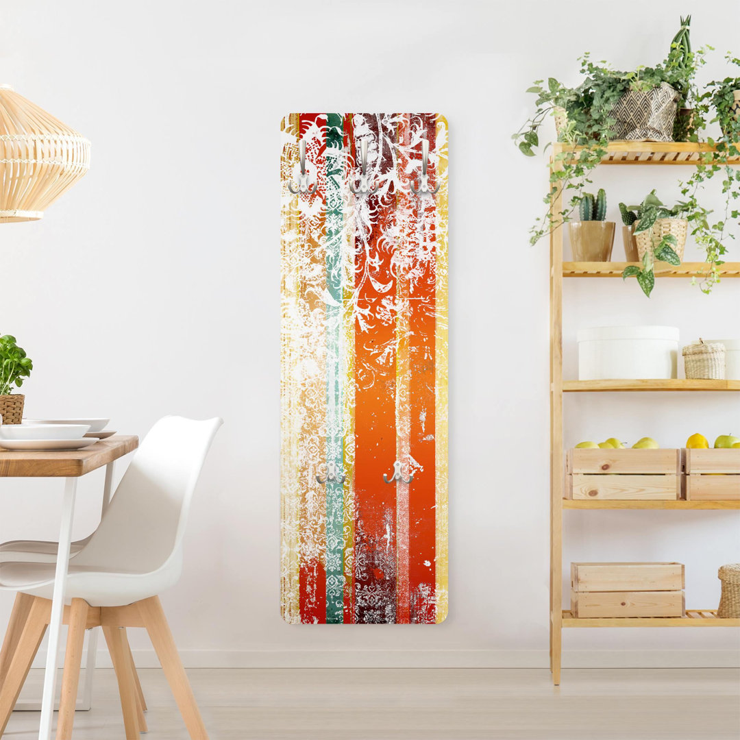 Mcnally 5 - Hook Wall Mounted Coat Rack in Orange