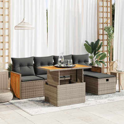  Ensemble de canapé de jardin gris