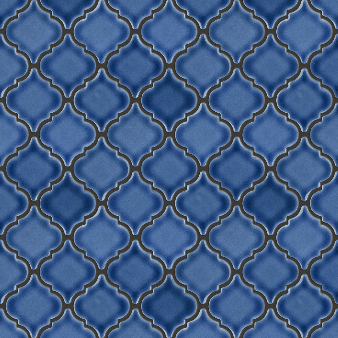 Hudson Tangier 12-3/8 " x 12-3/8 " Porcelain Arabesque Mosaic Wall & Floor Tile Merola Tile 