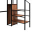 Lit mezzanine simple en métal noir avec bureau et grille. Fabrication robuste. Garde-robe latérale pour optimiser l'espace. Multiples activités polyvalentes. Convient à la décoration d'une pièce. Matelas non inclus Grille de taille en noir.-1237468414-1237468413