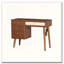 39" Retro Bohemian Wooden Makeup Vanity Set with Stool