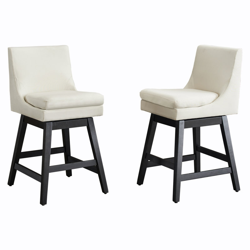 Tabouret de comptoir 26 po Ljubov Ruddell, Blanc, crème