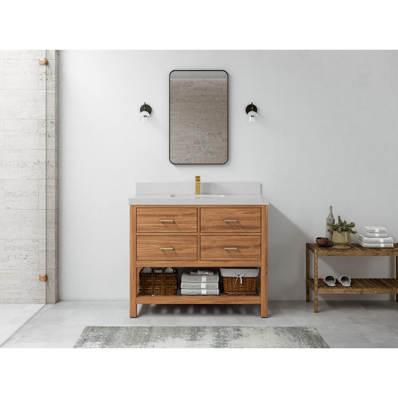 Ensemble de meuble-lavabo simple 42 po Parker, Quartz de Carrare