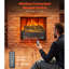 Chauffe-bûches électrique pour foyer à chaleur rapide 20 W 1500 W 5 options de couleur Minuterie de la flamme Télécommande Température précise Caractéristiques multiples