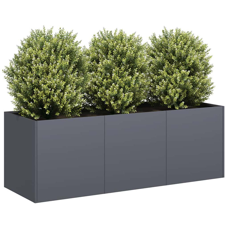 Metal Planter Box, Anthracite, 15.75" H x 47.24" W x 15.75" D