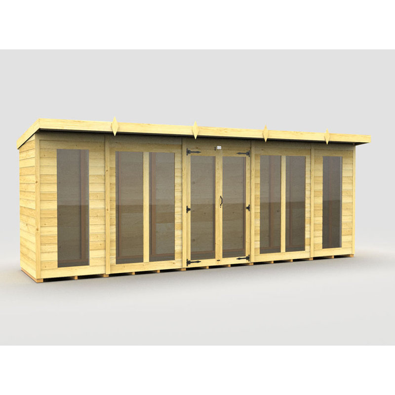 18ft x 4ft Pent Summer House (Full Height Window)