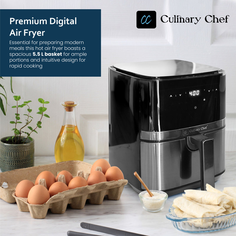 Culinary Chef 5.8-Quart Stainless Steel Digital Air Fryer