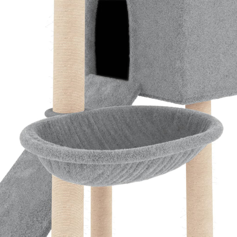 vidaXL Cat Tree Engineered wood Large Cat Tree Rectangular, Light Grey