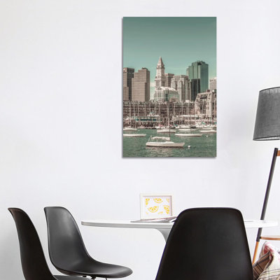 Boston Skyline North End and Financial District 1 Piece Wrapped Canvas Wall Art