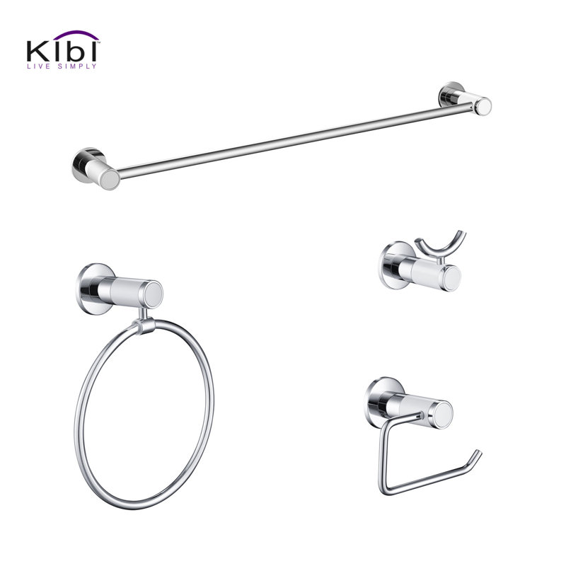 Abaco 4 - Piece Bathroom Hardware Set, White