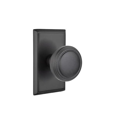 Ensemble de mortaise intérieure Emtek Passage avec rosette rectangulaire et bouton Norwich (droit)
