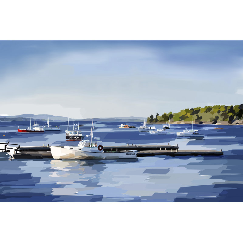 Peaceful Harbor II by Emily Kalina - Painting Print, Wrapped Canvas, 51cm H x 76cm W