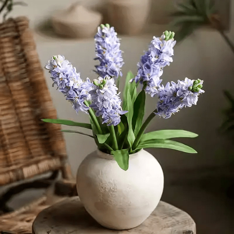 Spring Artificial Hyacinth Stem 16" Tall, Bleu pâle, Deux tiges