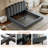 Velvet Upholstered Platform Bed With Scalloped Wavy Headboard, No Box Spring Required-808809414-808809415