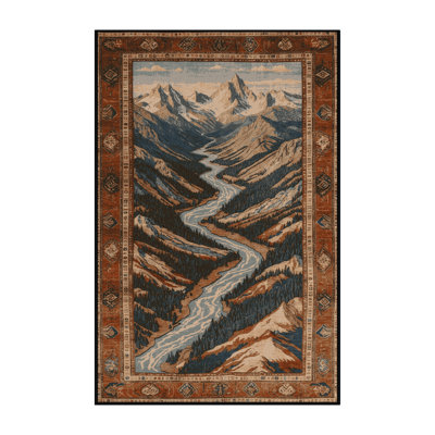 Tapis brun turc lavable à la machine