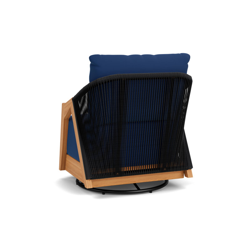 Alpine Outdoor Teak Swivel Armchair, Flagship Lapis