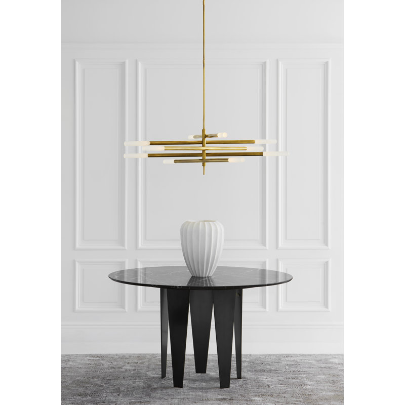 Kelly Wearstler Rousseau Grande Ten Light Articulating Chandelier, Bronze, Clear Glass