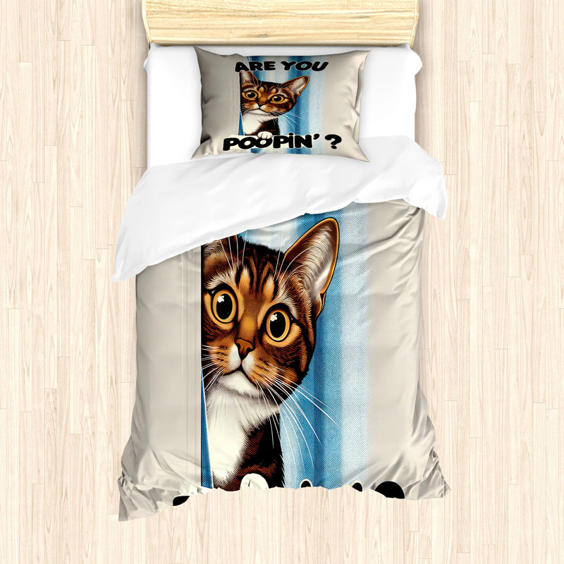 Cat Duvet Cover, Twin Duvet Cover + 1 Standard Shams