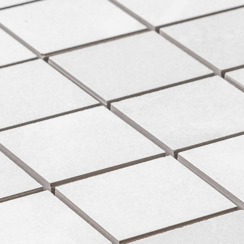 Carrelage mural et de sol en mosaïque de porcelaine Geo Lush 2 po x 2 po, Blanc