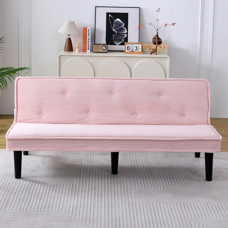 Versatile Corduroy Sofa Bed That Can Effortlessly Switch Forms And Adapt To Various Living Spaces For Ultimate Comfort, Rose