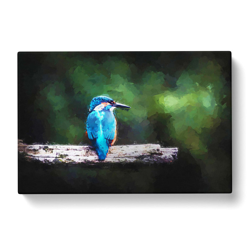 Kingfisher Looking West In Abstract - Wrapped Canvas Print, 40cm H x 60cm W x 3cm D