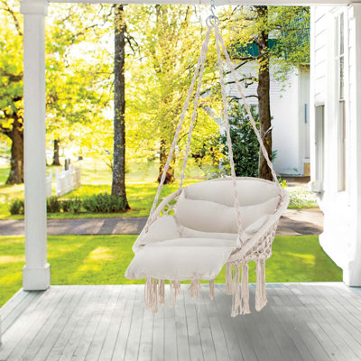 Fauteuil hamac Dakota Fields ™ avec coussins rembourrés surdimensionnés tissés à la main