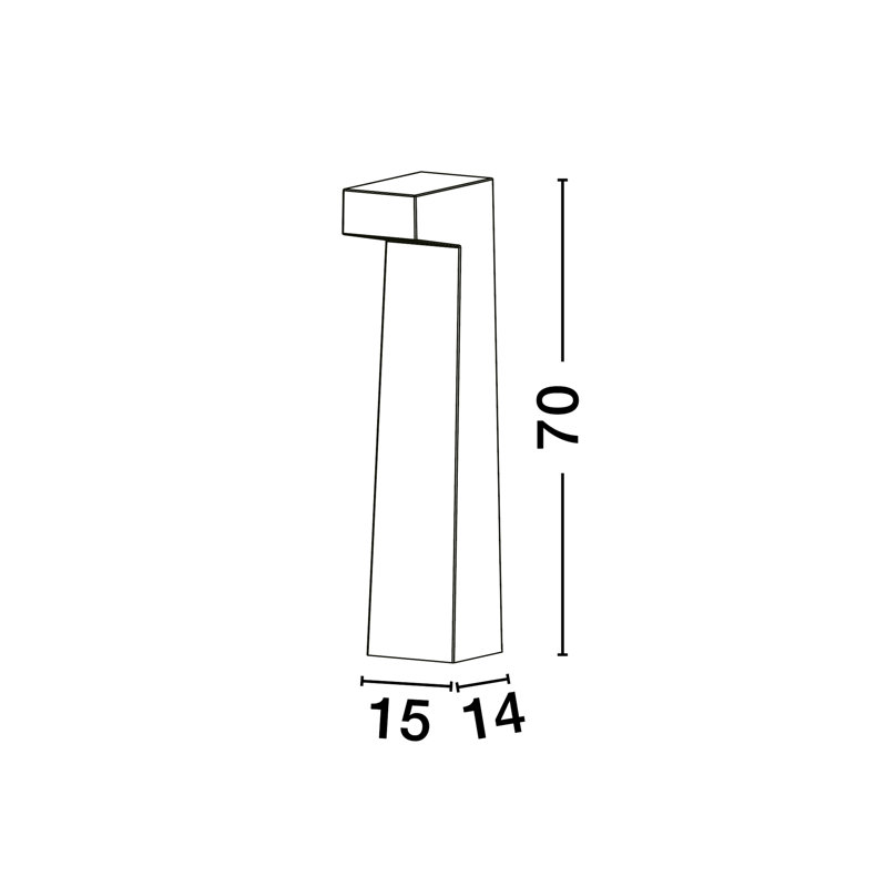 Grey Integrated LED Concrete Bollard Light