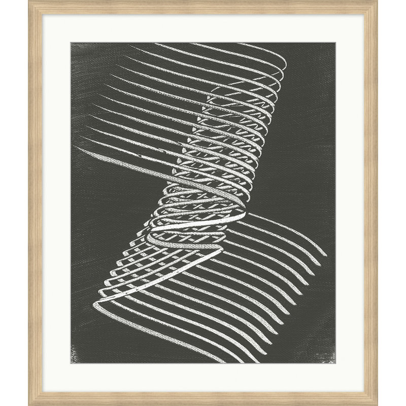 Brush Wave 3 Print, Brown Framed