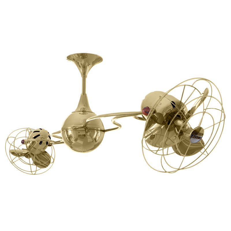 Italo Ventania Downrod Ceiling Fan, Polished Brass