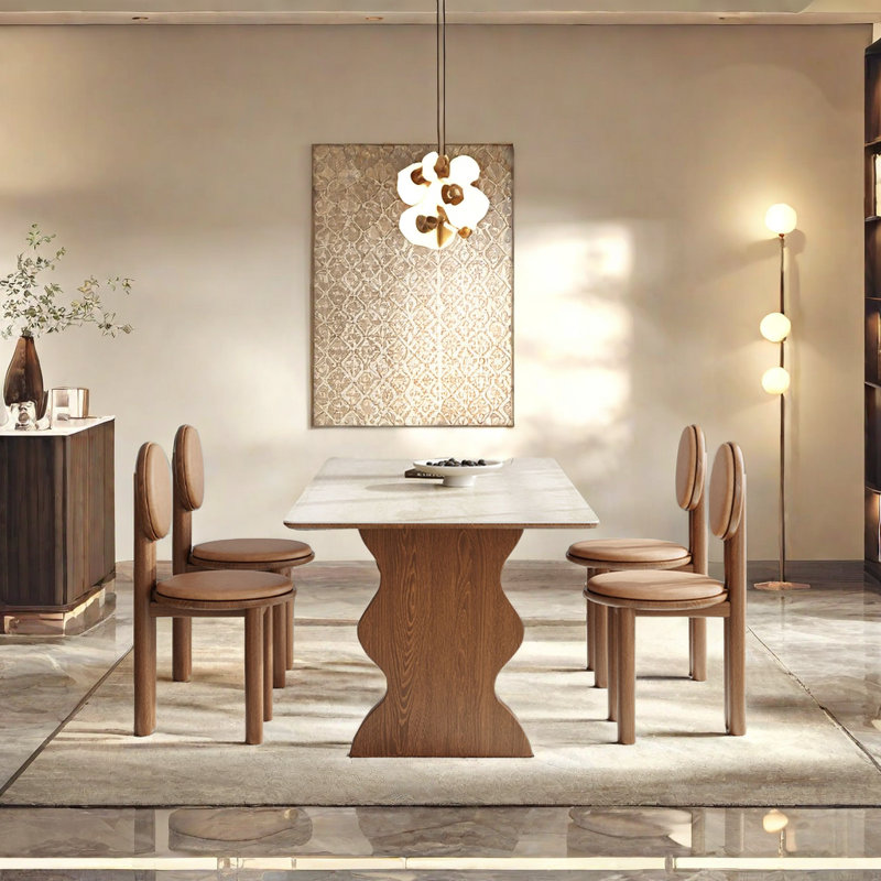 Simple small household dining table and chairs, 29.52”H x 62.99”L x 31.49”W