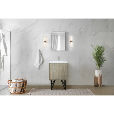Rustic 24 In. X 20 Bath Vanity, Cultured Marble, Brushed Nickel Faucet, 18 Mirror - And Long-Lasting Build W D Modern