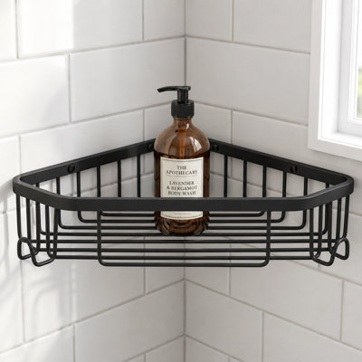 Wall Mounted Bathroom Organizer Basket Stainless Steel Shower Caddy Shelf Basket