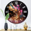 Horloge murale abstraite Sudden Joy - rose et or abstrait II-93380769