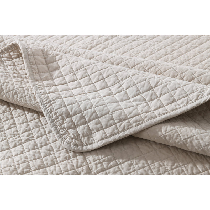 Jeté en coton CTthrow quit, Beige naturel
