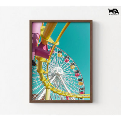 Décoration de montagnes russes, impression de bureau de directeur de carnaval, œuvre de bureau de parc d'attractions, cadeau pour enfants, art mural de chambre d'enfant multicolore
