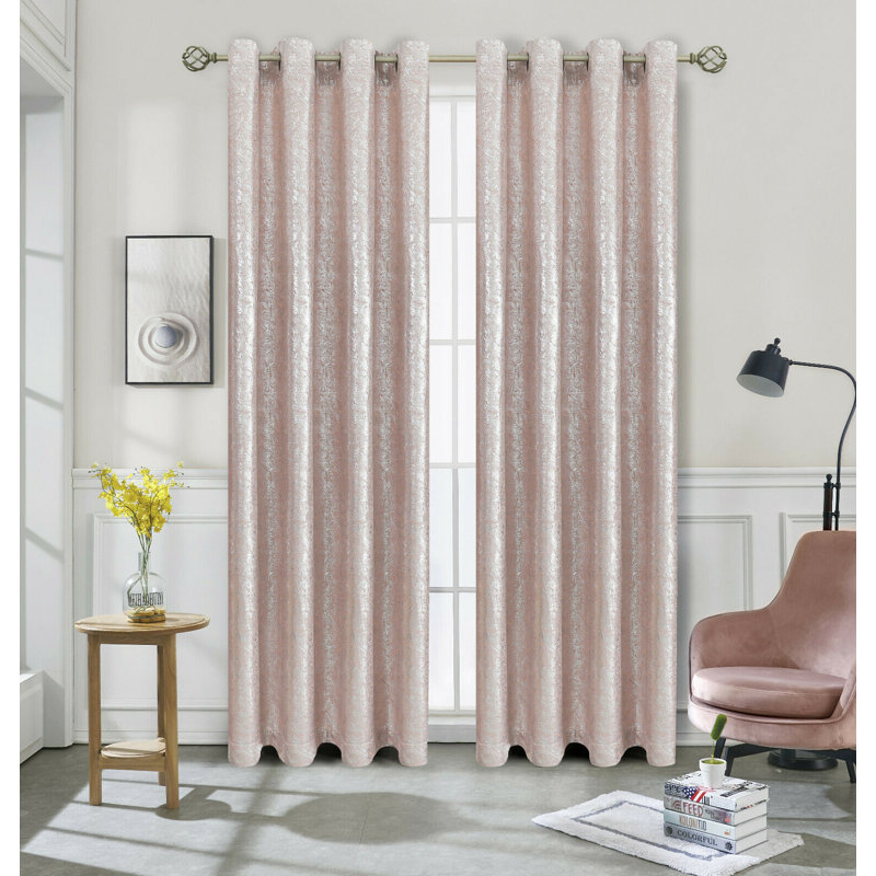 Delrico Blackout Curtain Pair, Rose/Pink