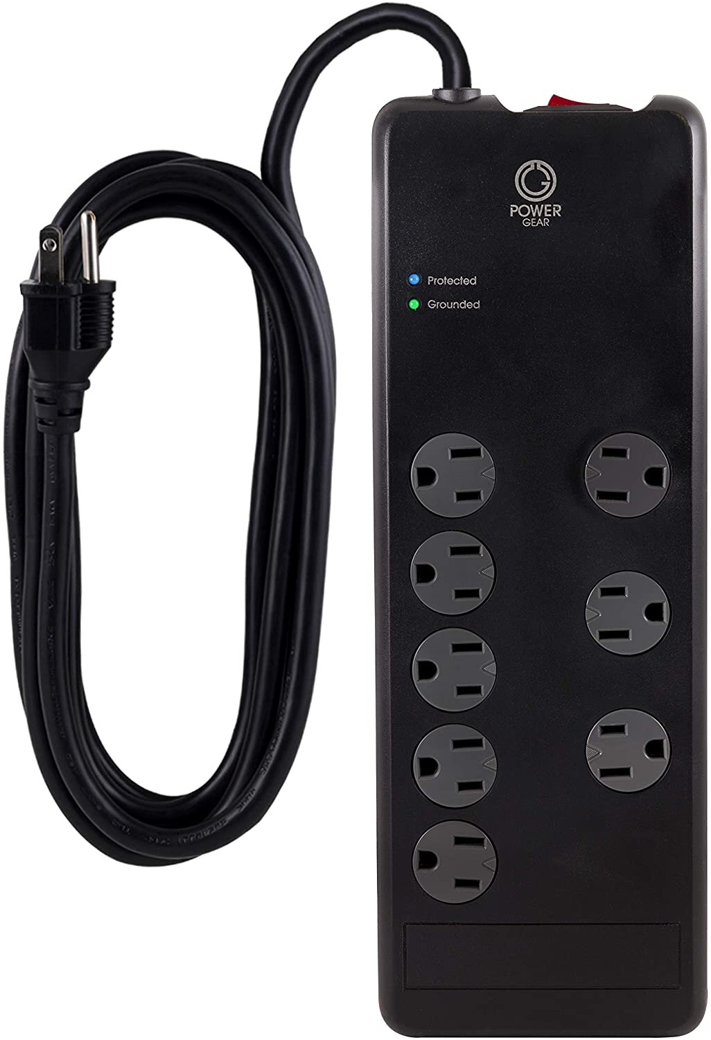 Philips 6-Outlet 8ft. WiFi Braided Extension Cord with Surge Protection Black