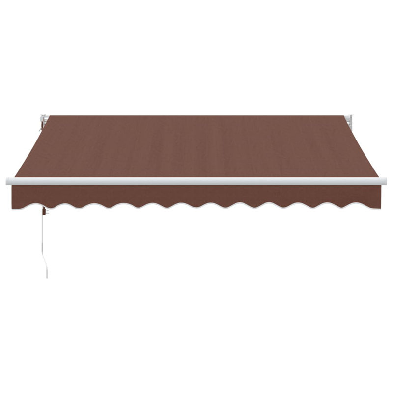 Manual Retractable Awning, 300cm W x 250cm D, Brown/White