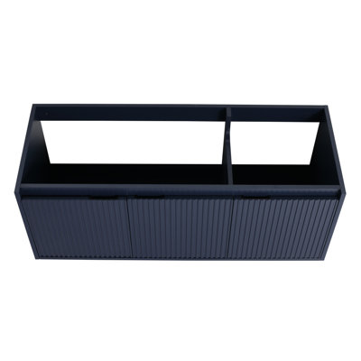 Meuble-lavabo à portes à fermeture en douceur sans lavabo, 48 pouces pour petite salle de bain, LPB05848NBL