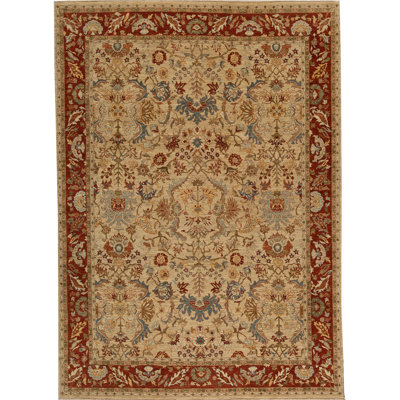 Oriental Area Rug in Camel/Red/Gray