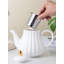 Ensemble de 8 tasses à café avec tasse à thé, tasse et soucoupe en porcelaine blanche fine de 8 oz, théière, sucrier, crème, carafe à thé et café, 17 pièces, service pour 4 (blanc)