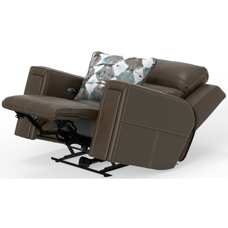 Fauteuil inclinable électrique en cuir italien Hartt avec appui-tête réglable et repose-pieds à extension supplémentaire